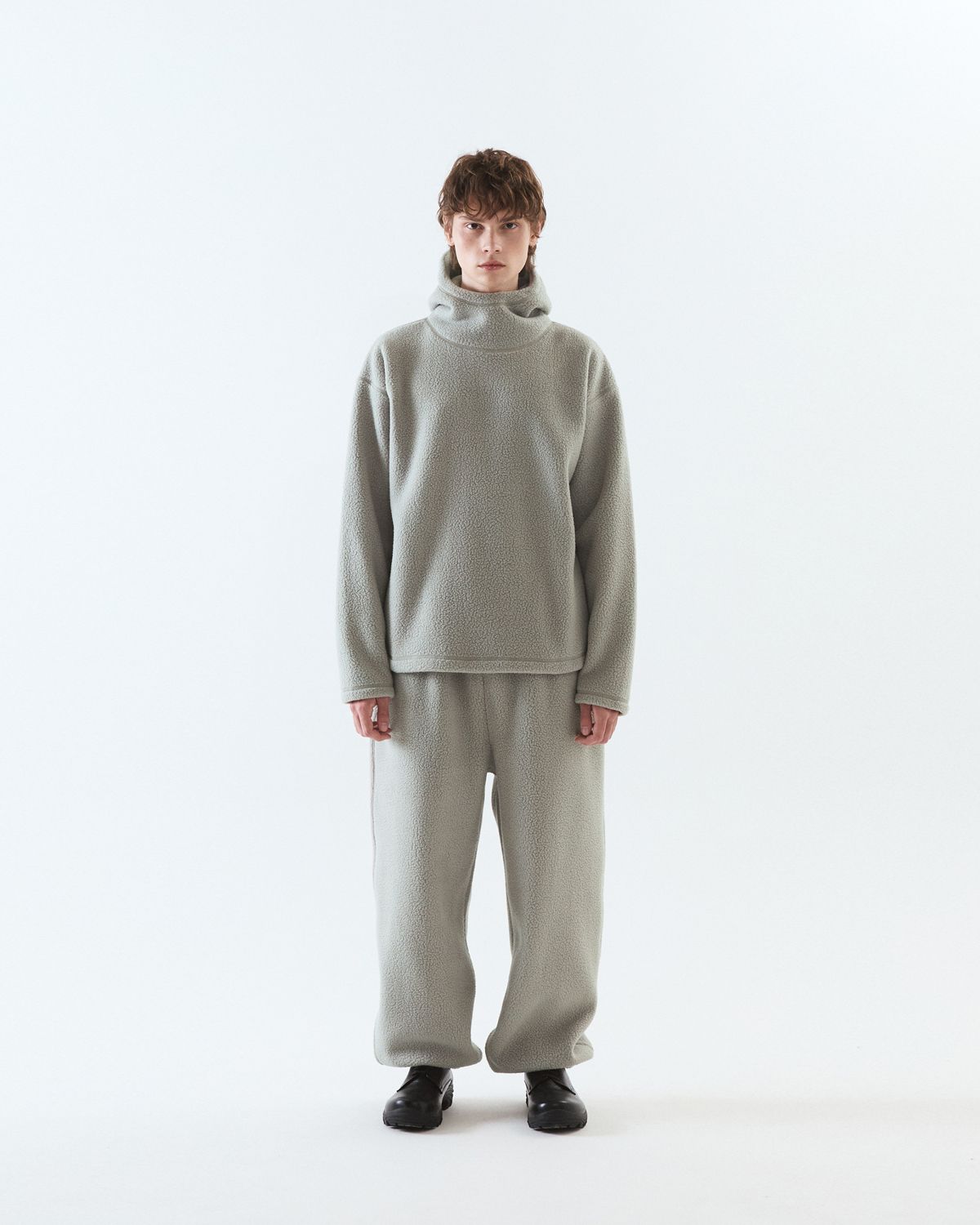 디앤드퀘스천(THEENDQUESTION) Fleece hooded t-shirt / BEIGE