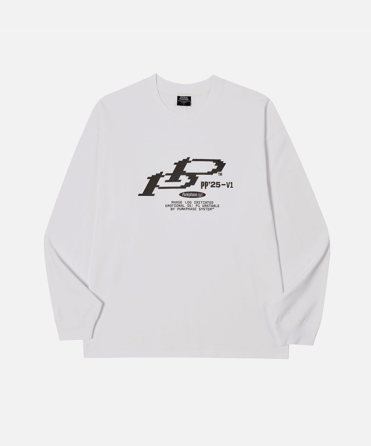 펑크페이즈(PUNKPHASE) Pixel PP L/S Tee Off White