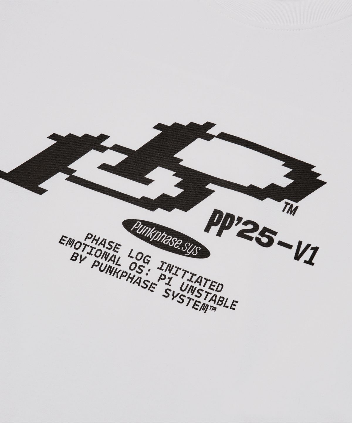 펑크페이즈(PUNKPHASE) Pixel PP L/S Tee Off White