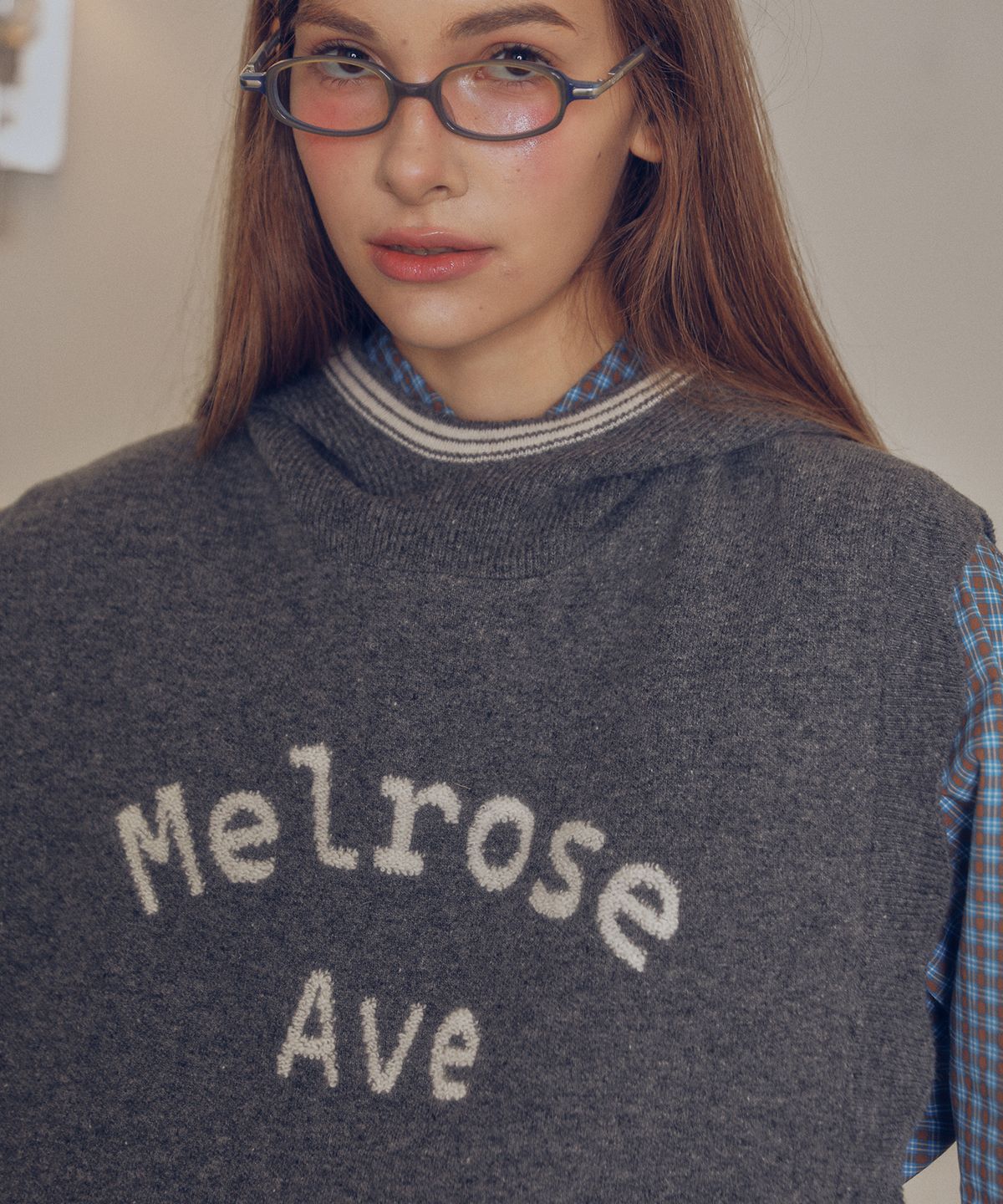 멜리앤로즈(MELLY&ROSE) 멜로즈 에비뉴 후드 베스트(310309)_GRAY