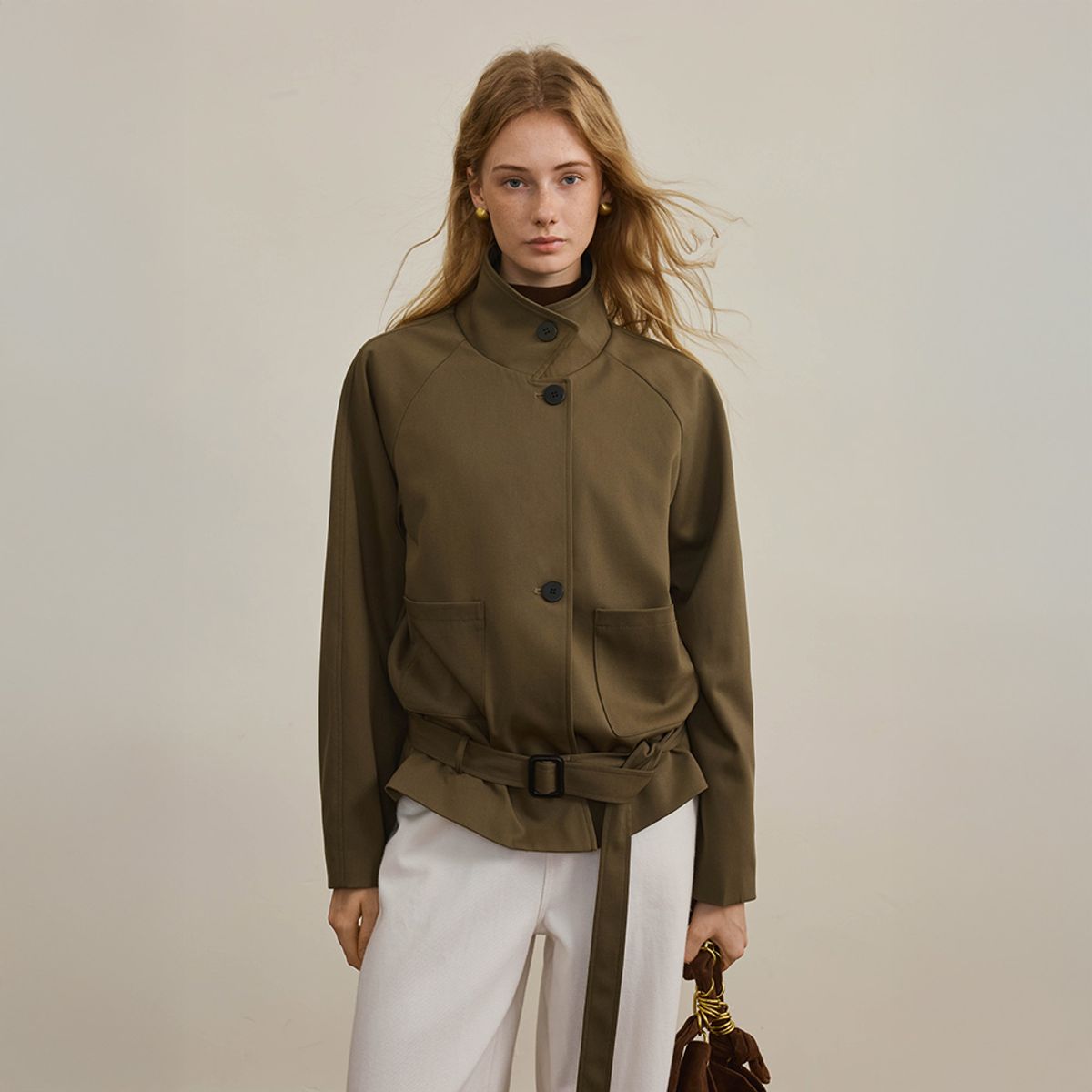 와이와이아이엠(YYIAM) YY_Lace-up slimming cropped jacket