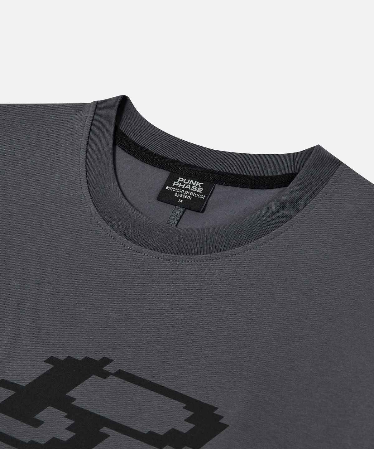 펑크페이즈(PUNKPHASE) Pixel PP L/S Tee Dark Gray