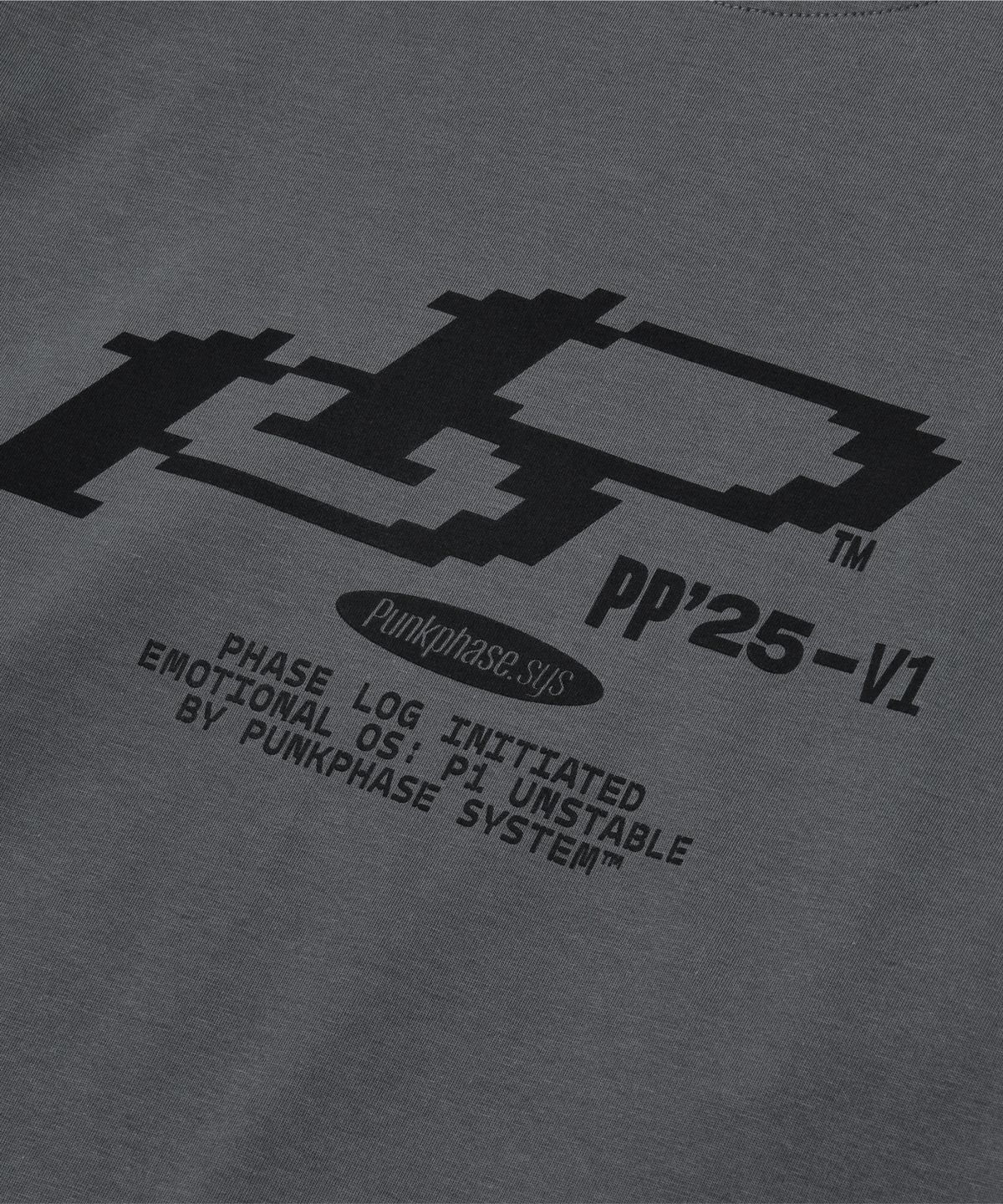 펑크페이즈(PUNKPHASE) Pixel PP L/S Tee Dark Gray