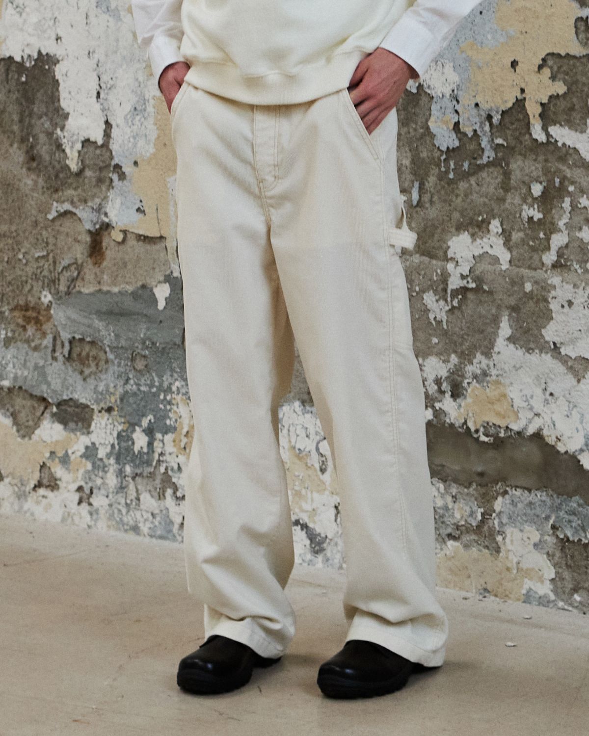 디앤드퀘스천(THEENDQUESTION) Washed corduroy pants / IVORY