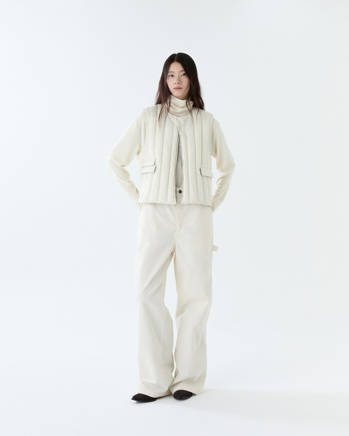 디앤드퀘스천(THEENDQUESTION) Washed corduroy pants / IVORY