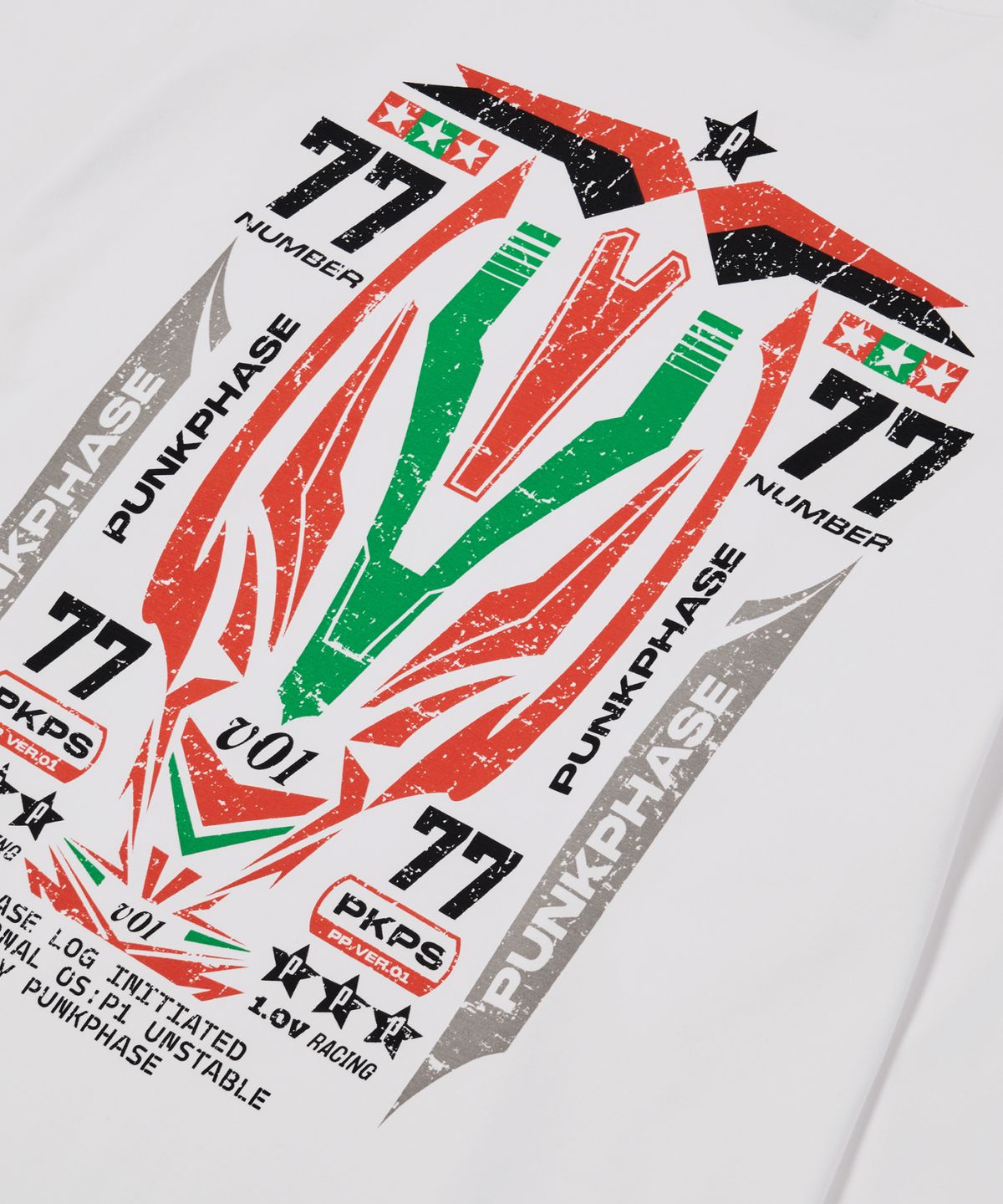 펑크페이즈(PUNKPHASE) Phase Racing77 L/S Tee Off White