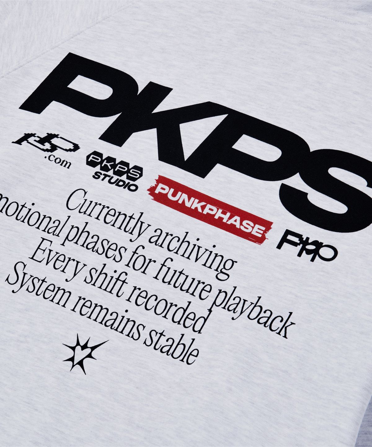 펑크페이즈(PUNKPHASE) PKPS Archive Hoodie Melange Gray
