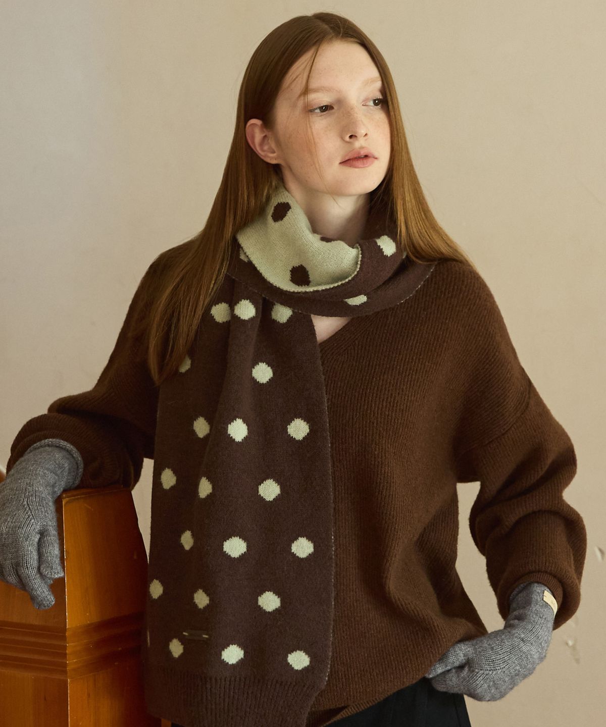 어다울(ADAUL) [선물포장] Winter dot harmony muffler - 3color