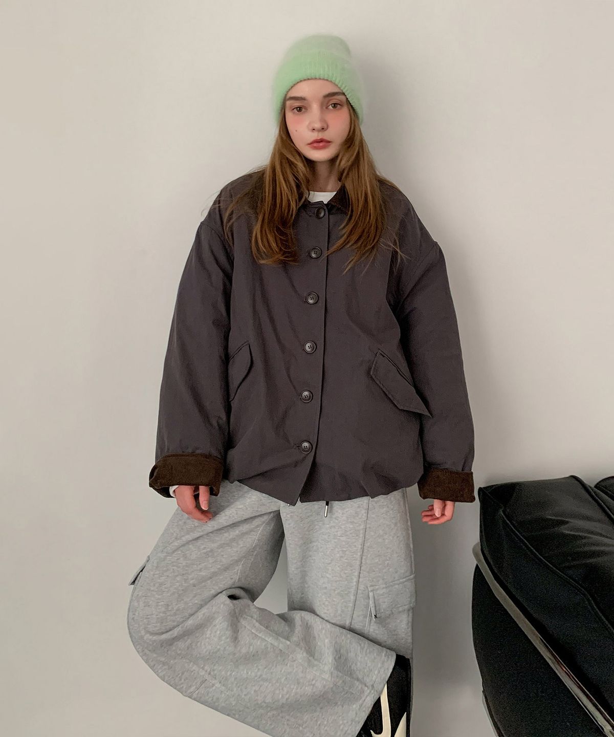 바스카라(VASCARA) Color Block Balloon Jacket (2colors)