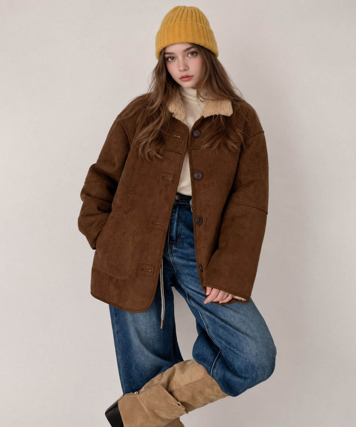 바스카라(VASCARA) Shearling Suede Mustang Jacket (2colors)