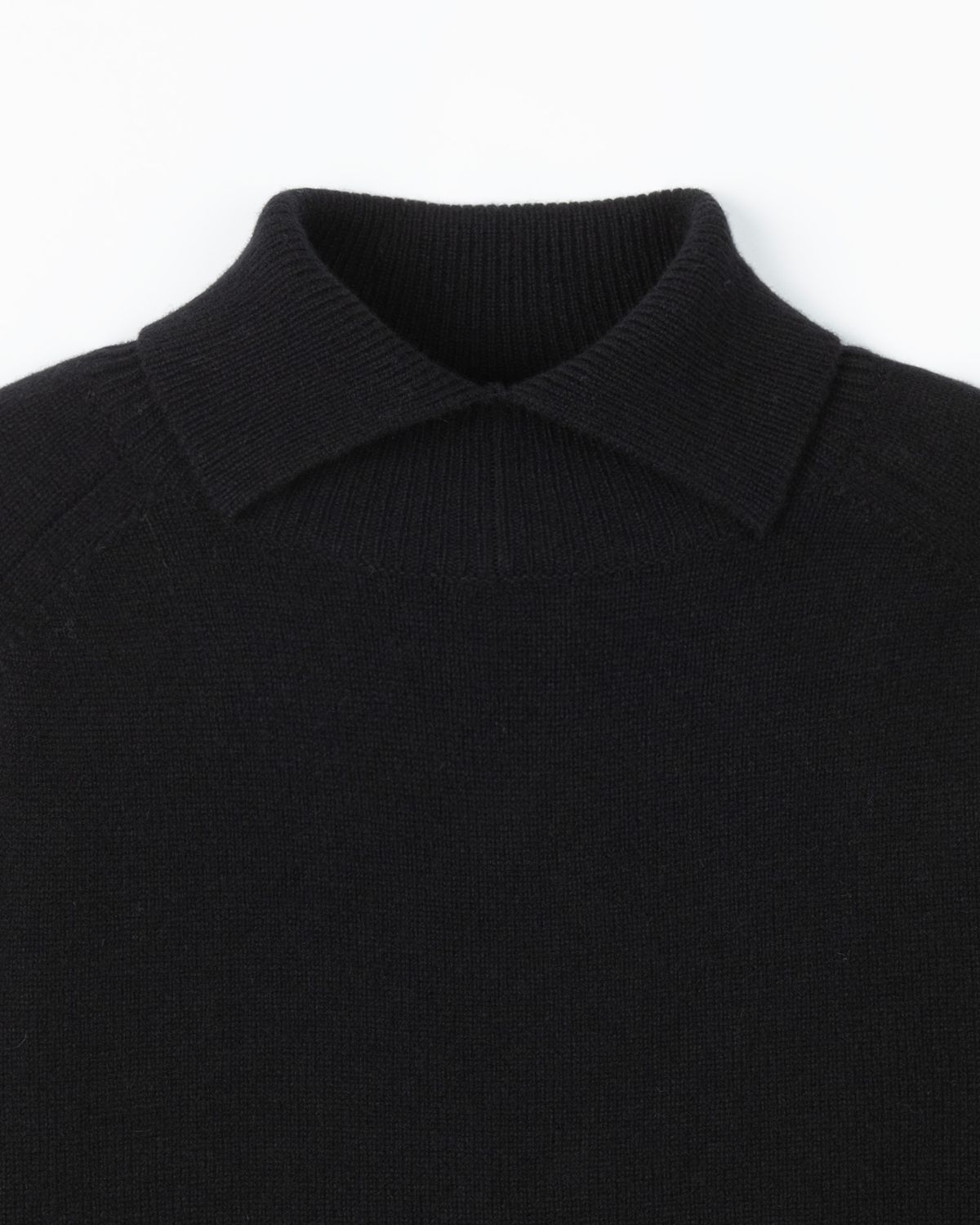 디앤드퀘스천(THEENDQUESTION) Turtle crop knit top / BLACK