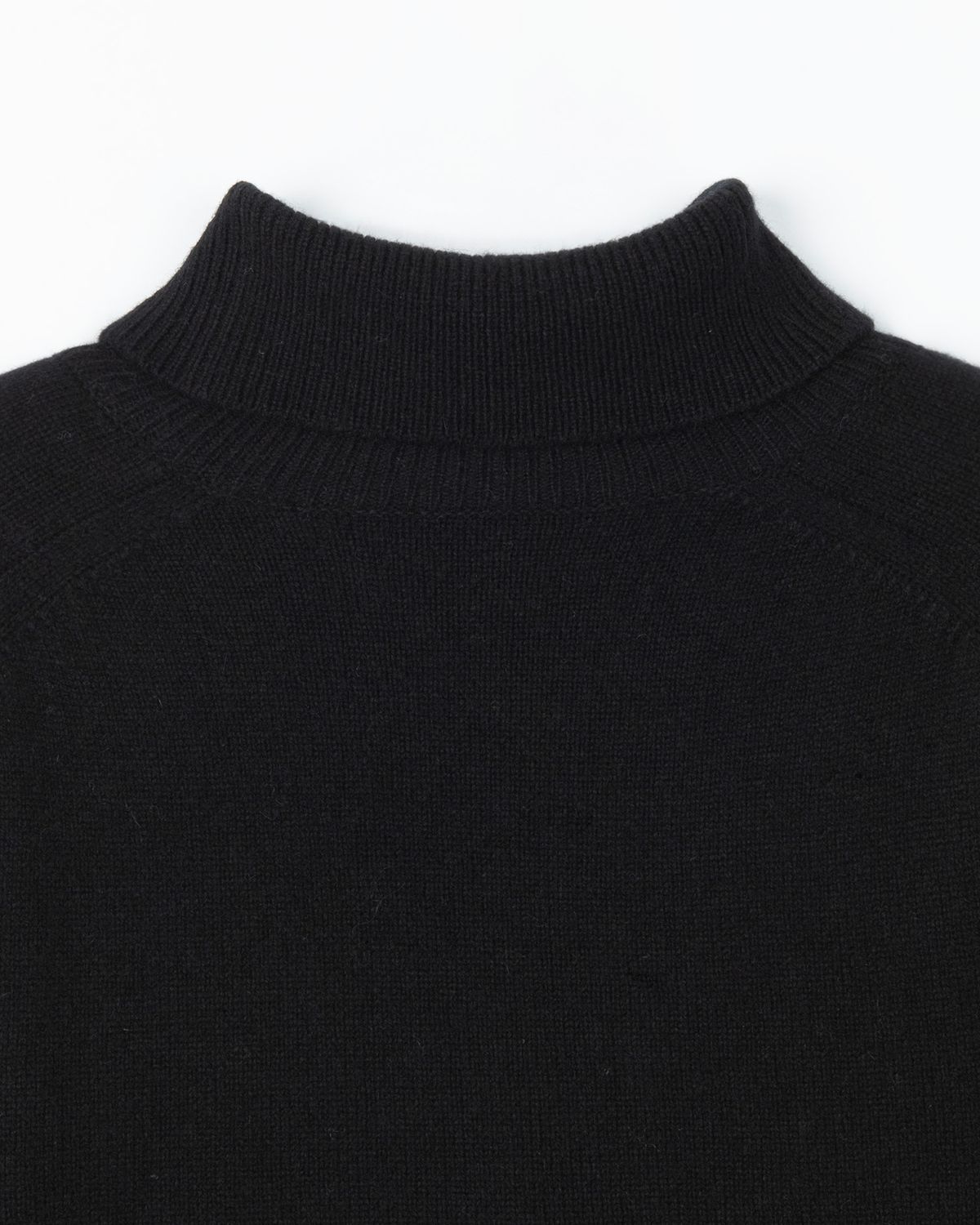 디앤드퀘스천(THEENDQUESTION) Turtle crop knit top / BLACK