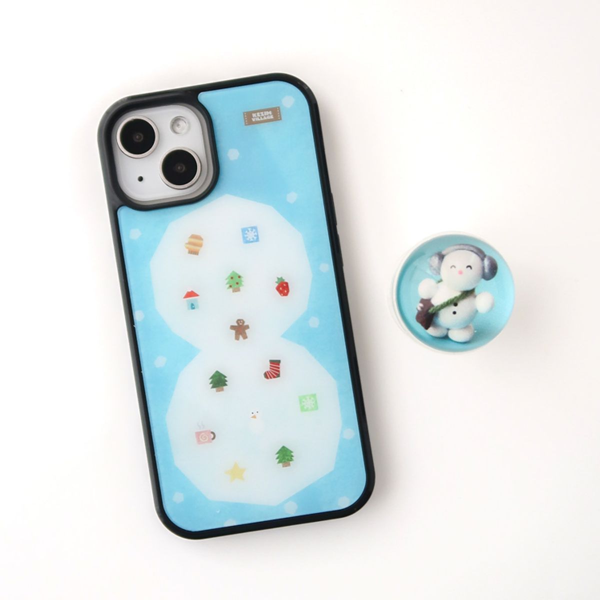 케짐 빌리지(KEZIM VILLAGE) [+iPhone 18 시리즈] SNOWMAN case (glass bumper)