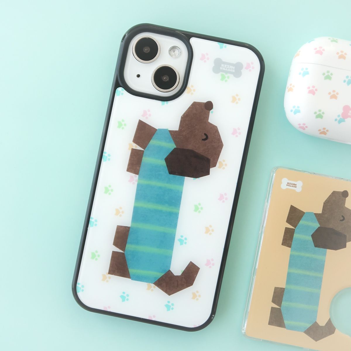 케짐 빌리지(KEZIM VILLAGE) PUPPY WHITE case (glass bumper)