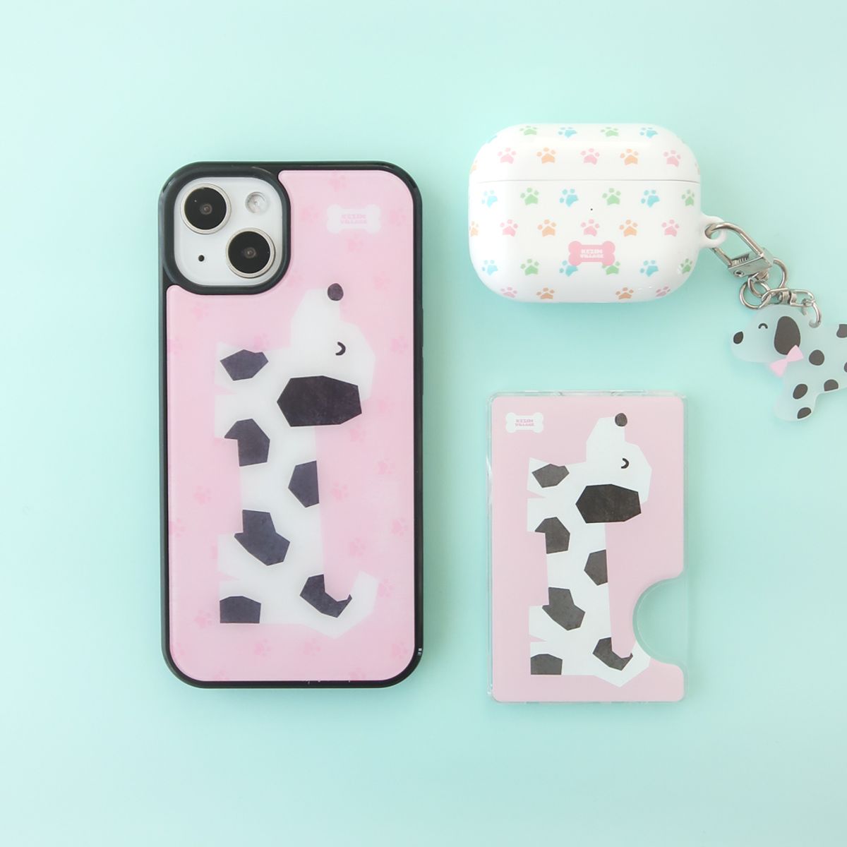 케짐 빌리지(KEZIM VILLAGE) PUPPY PINK case (glass bumper)