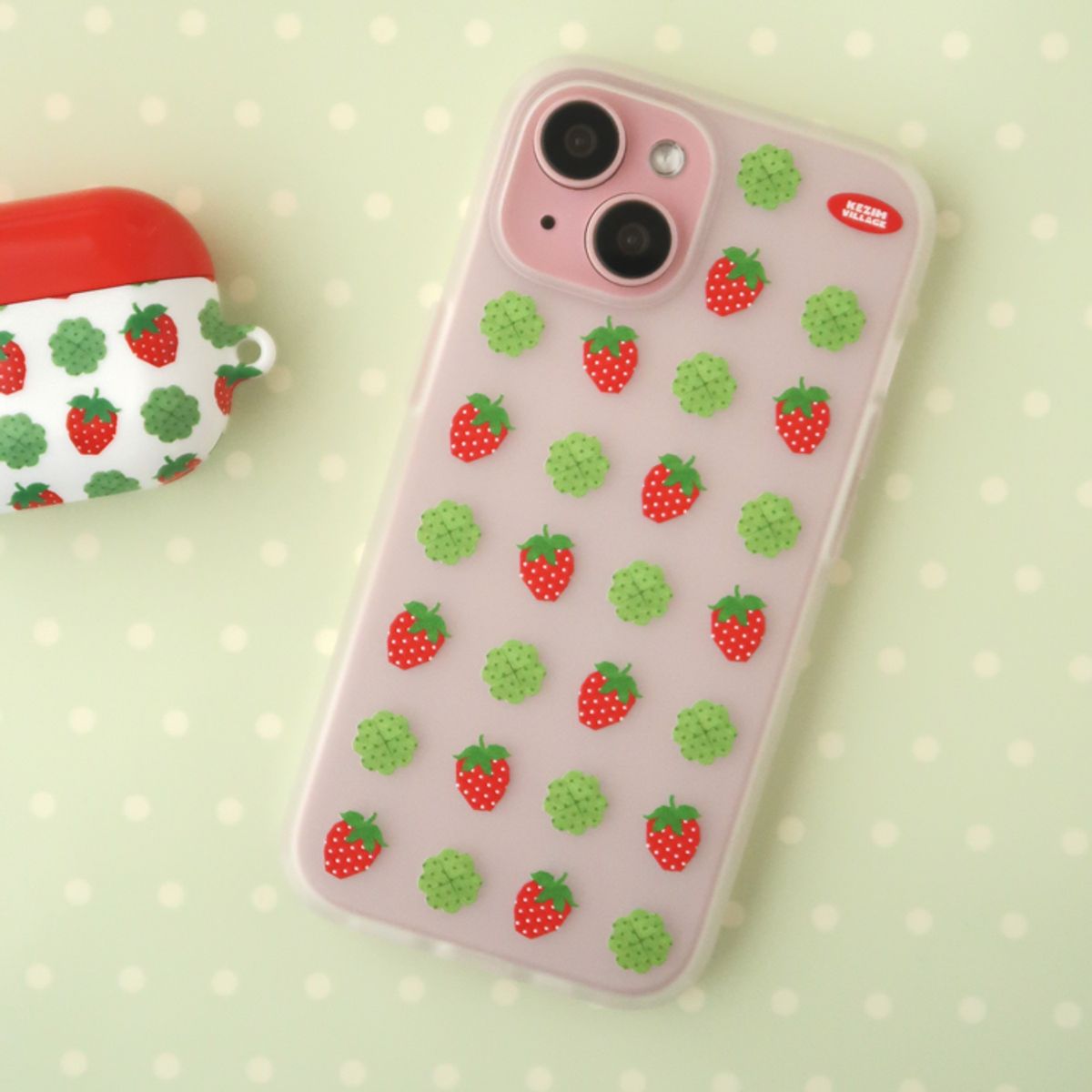 케짐 빌리지(KEZIM VILLAGE) STRAWBERRY PATTERN case (smog jelly)