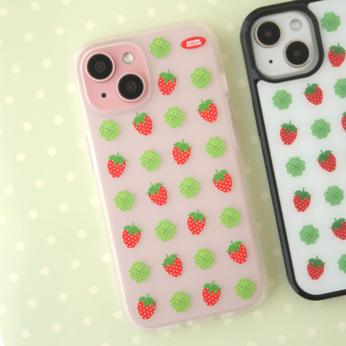 케짐 빌리지(KEZIM VILLAGE) STRAWBERRY PATTERN case (smog jelly)