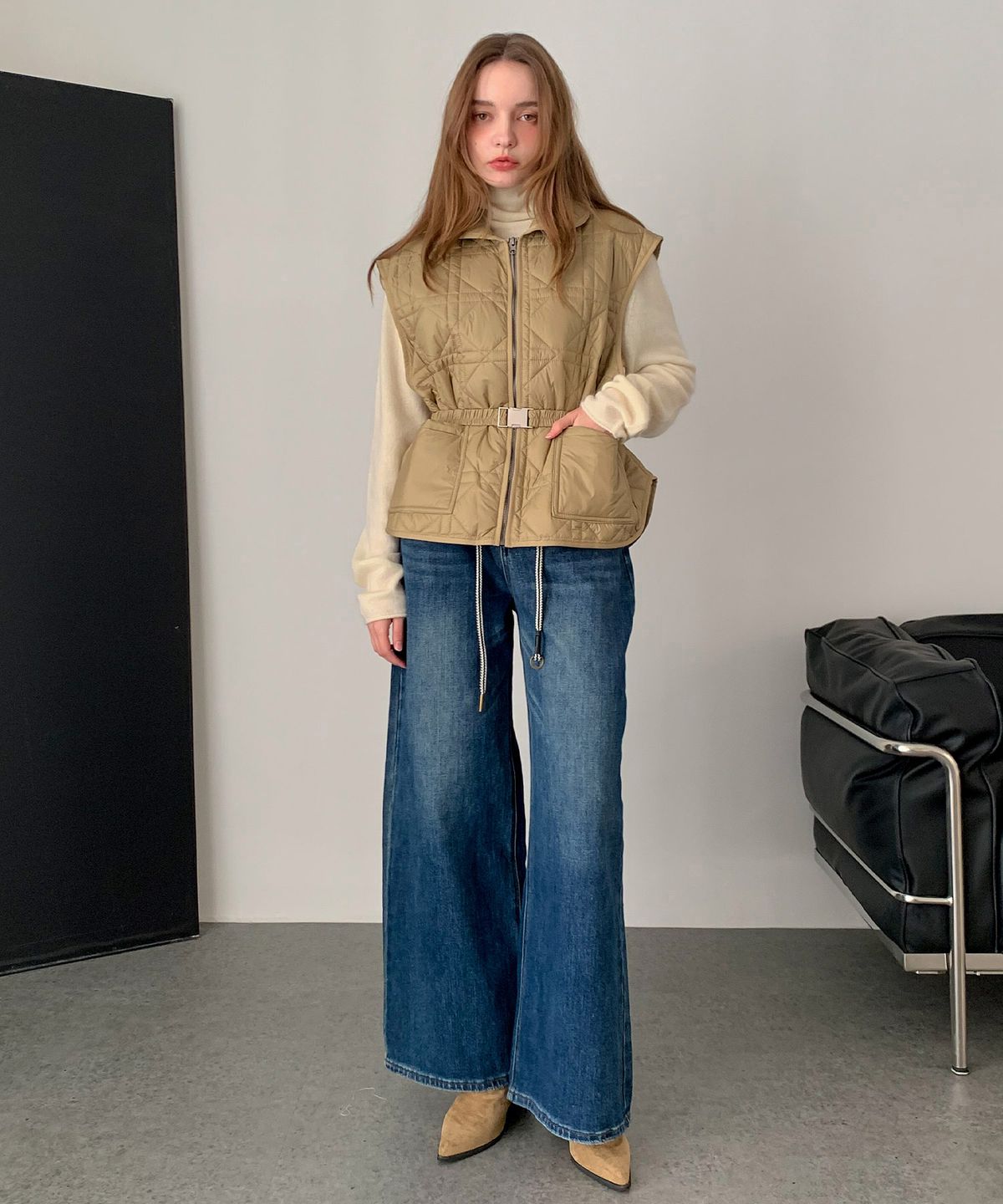바스카라(VASCARA) Collar Quilting Zip-Up Vest (2colors)