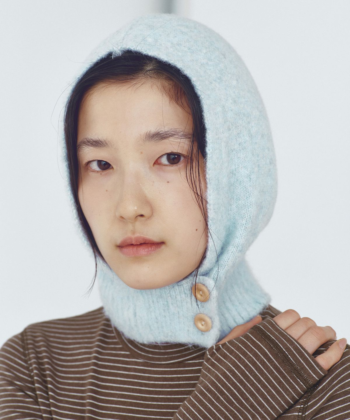 씨타(CITTA) Wool Blended 2 Button Point Balaclava_CTA939(Sky Blue)
