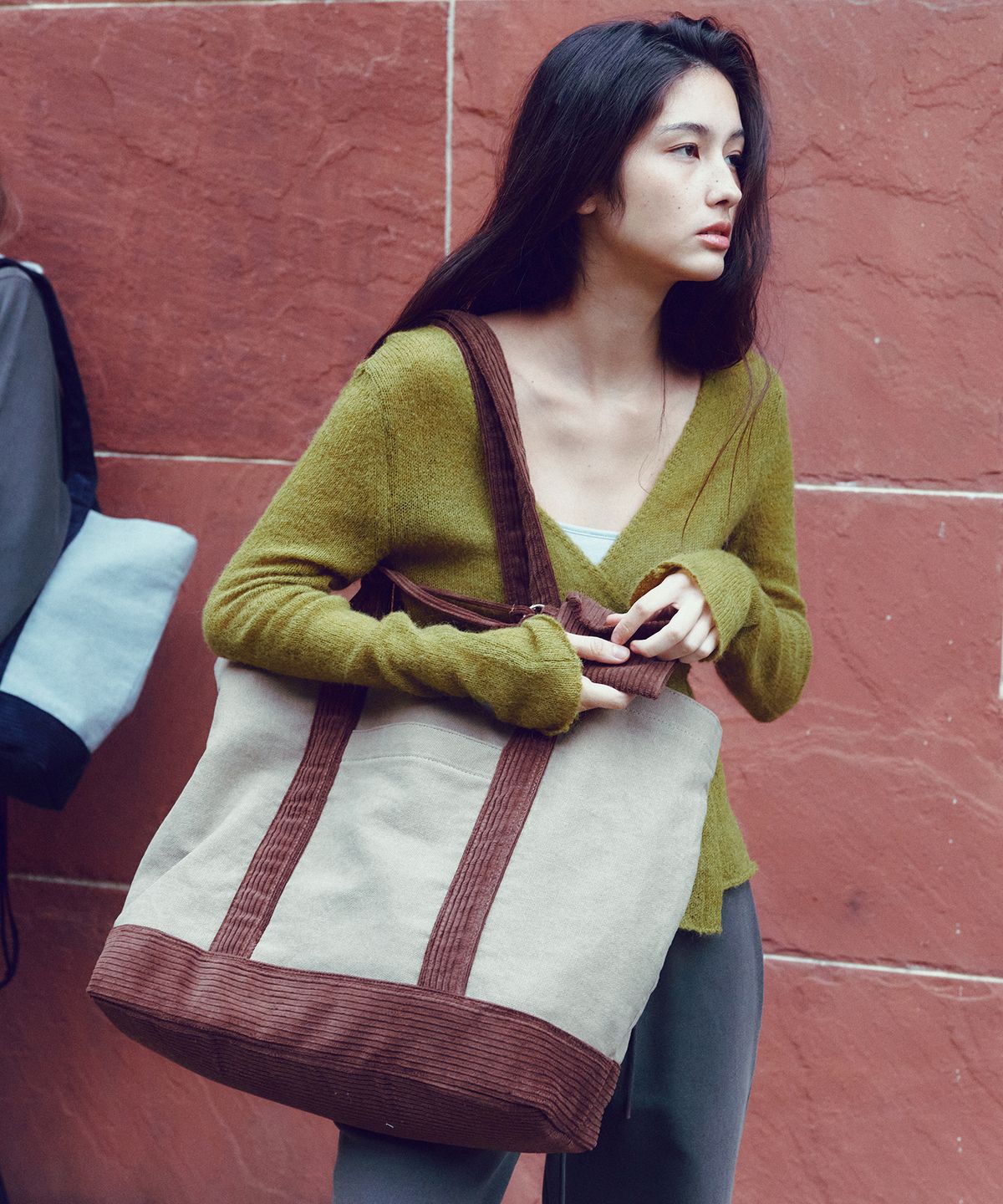 씨타(CITTA) Corduroy Canvas Big Shopper Bag_CTA938(Beige)