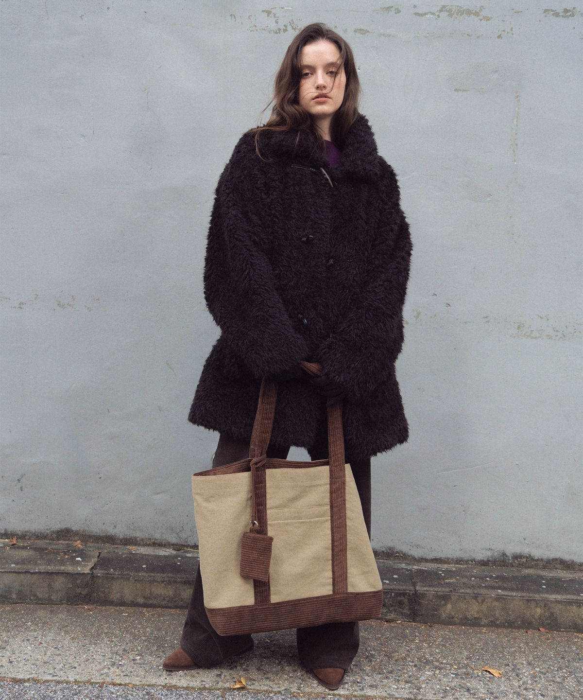 씨타(CITTA) Corduroy Canvas Big Shopper Bag_CTA938(Beige)