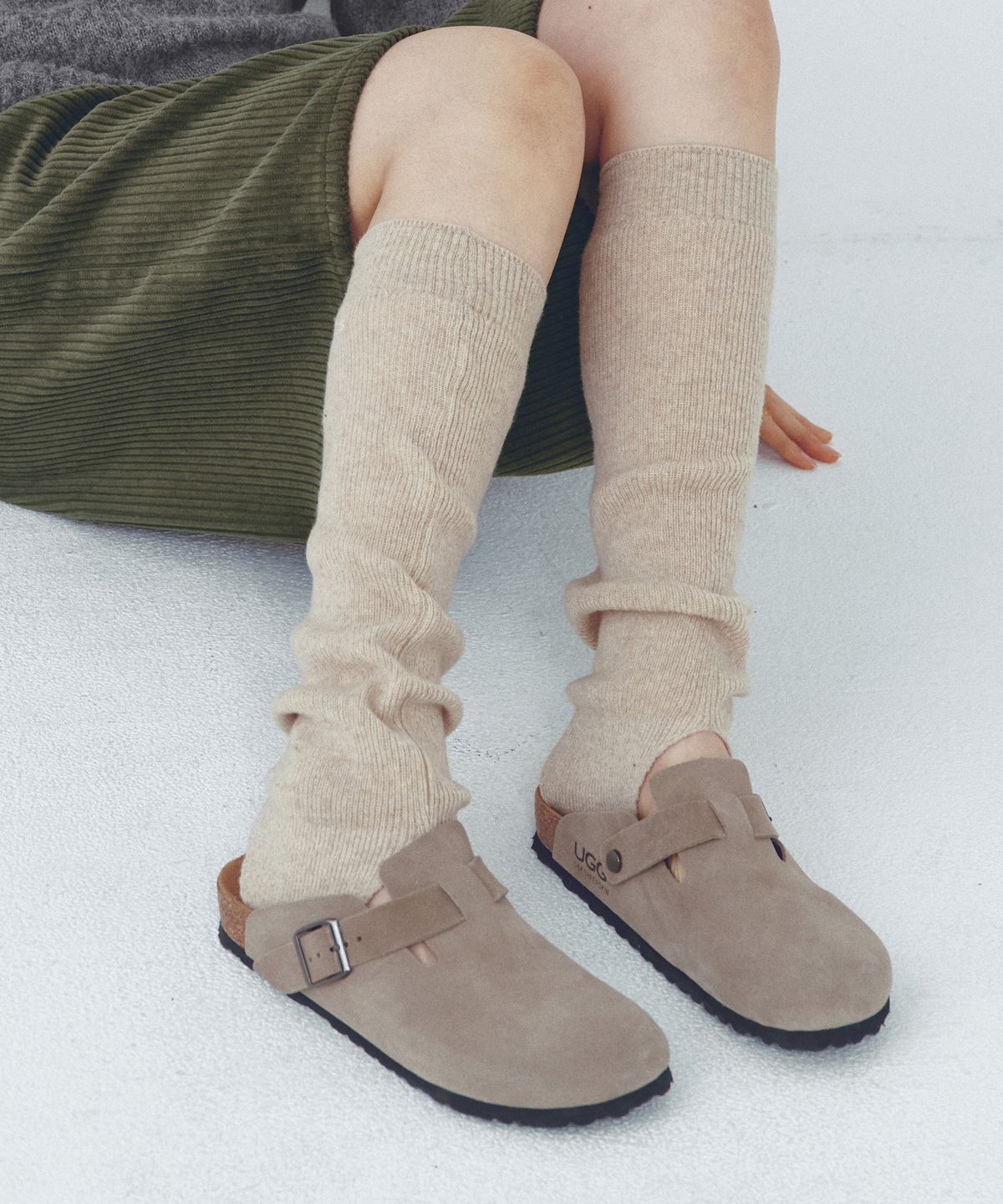 씨타(CITTA) Logo Stitch 2-Way Leg Warmer_CTA937(Beige)