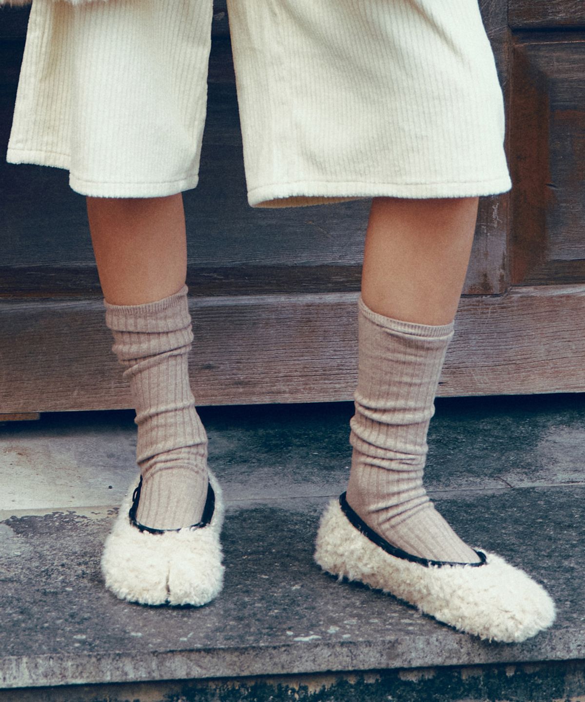 씨타(CITTA) Logo Stitch 2-Way Leg Warmer_CTA937(Beige)