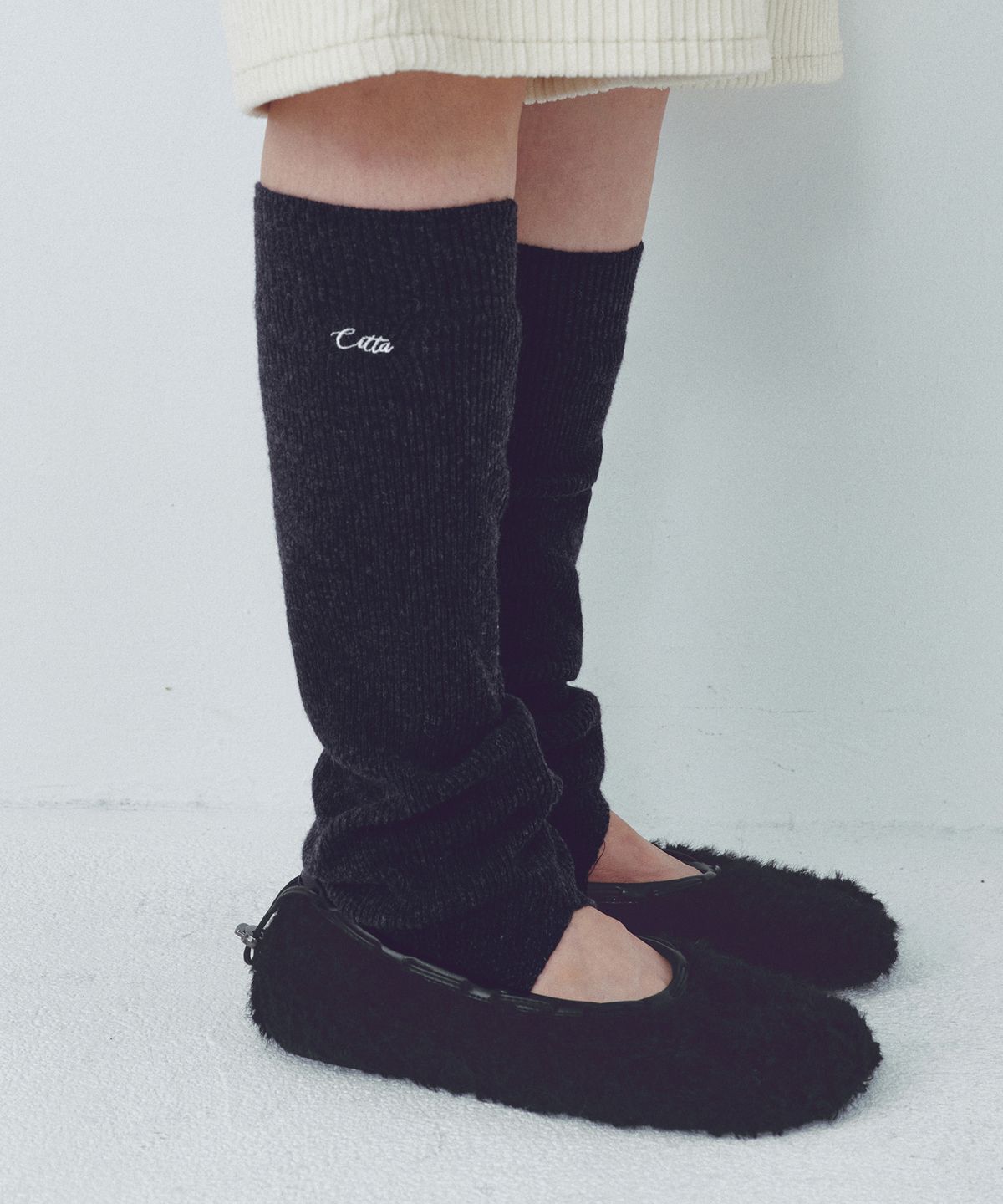 씨타(CITTA) Logo Stitch 2-Way Leg Warmer_CTA937(Black)