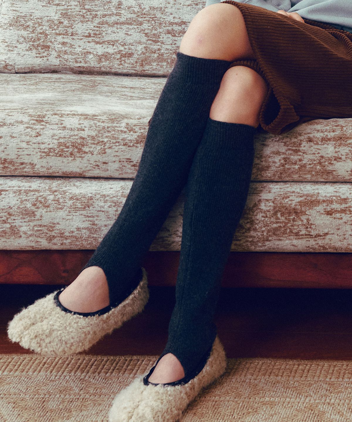 씨타(CITTA) Logo Stitch 2-Way Leg Warmer_CTA937(Charcoal)
