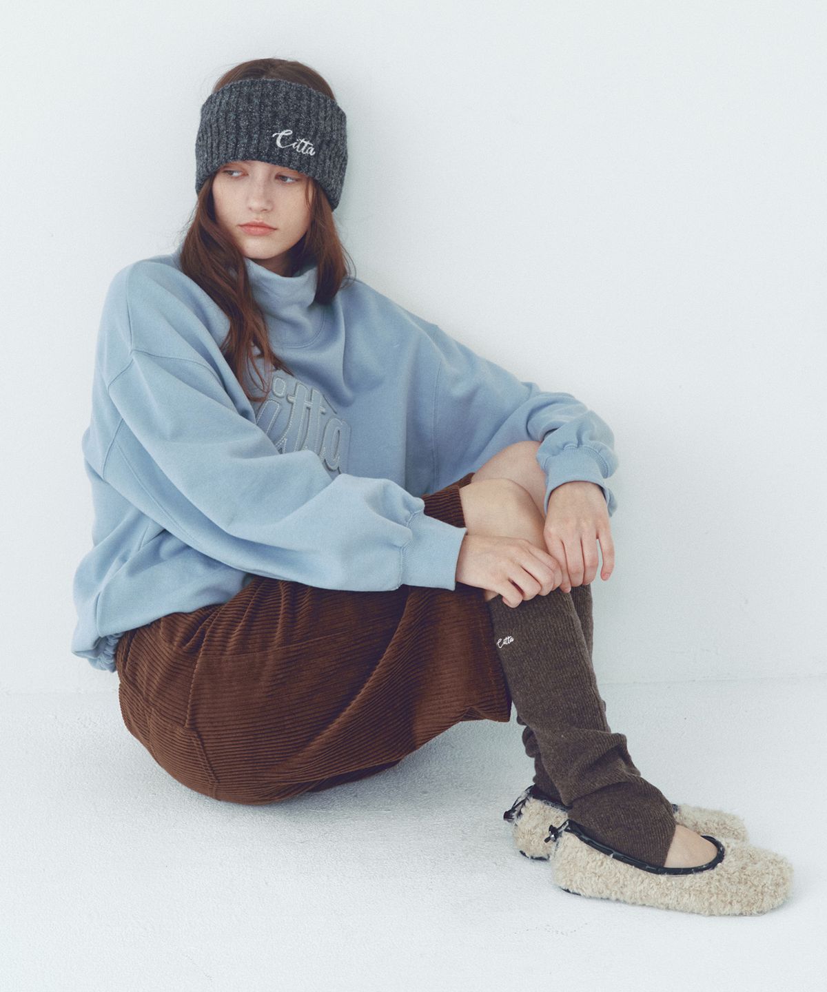 씨타(CITTA) Logo Stitch 2-Way Leg Warmer_CTA937(Brown)