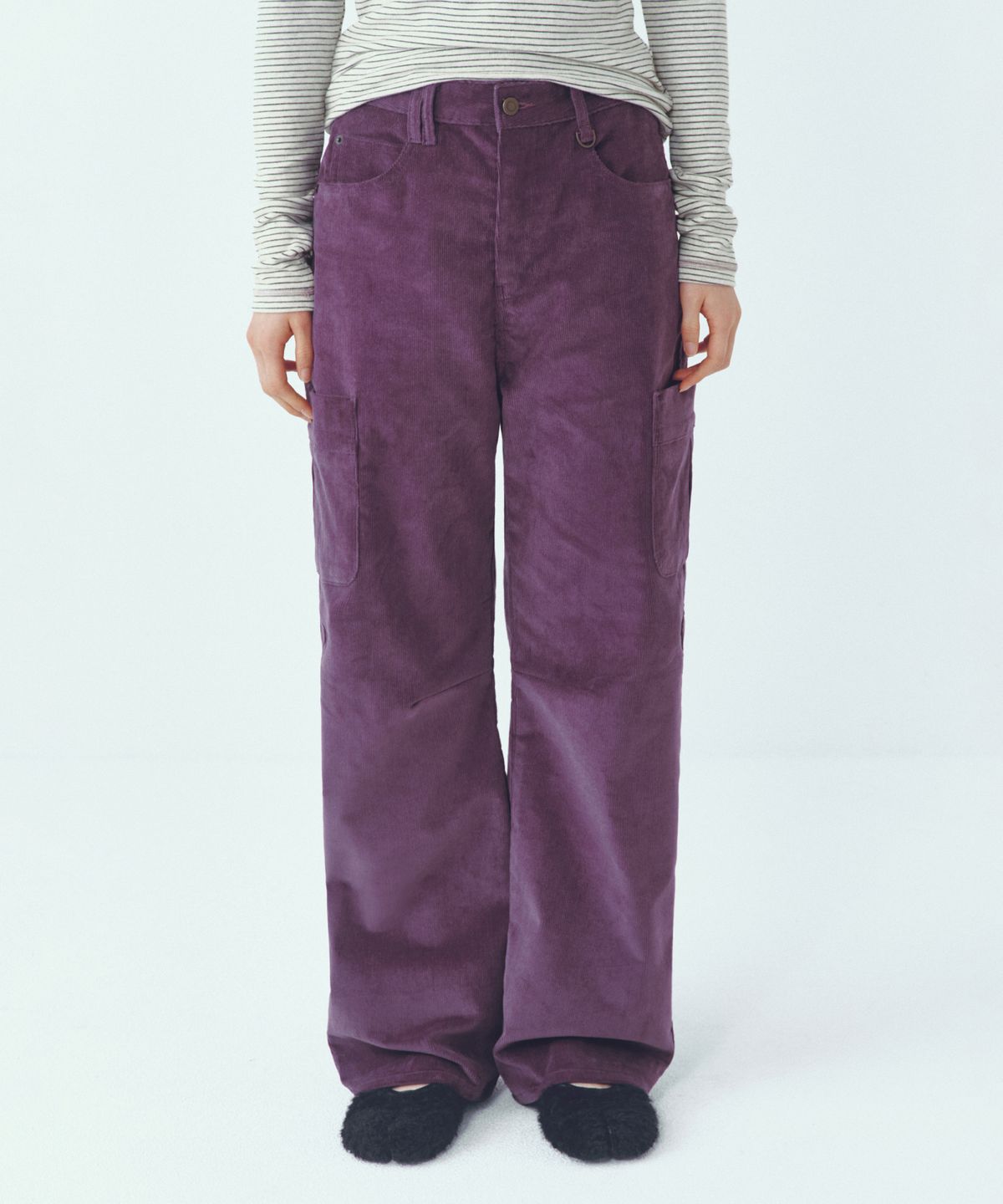 씨타(CITTA) Classic Loose-fit Cargo Corduroy Pants_CTB560(Purple)