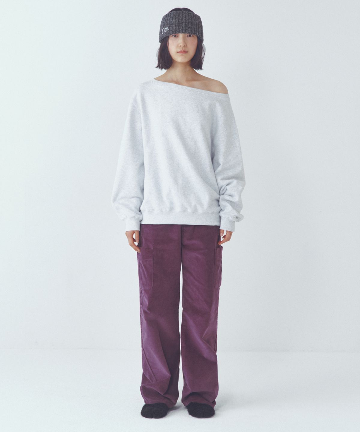씨타(CITTA) Classic Loose-fit Cargo Corduroy Pants_CTB560(Purple)