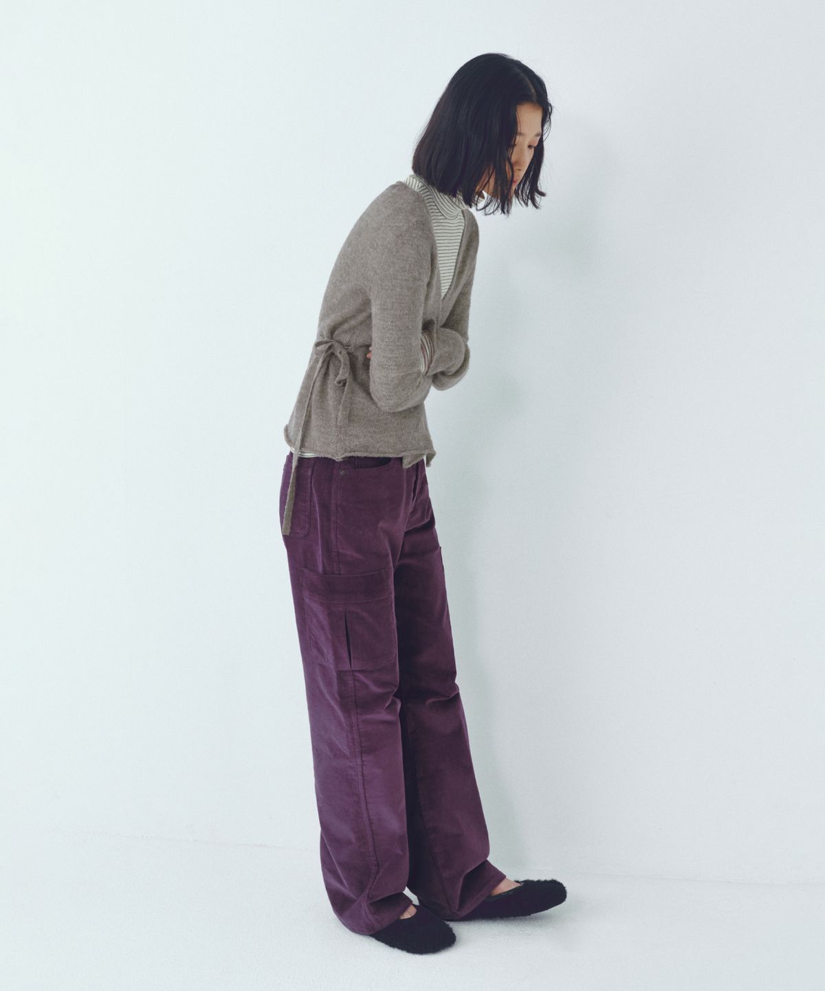 씨타(CITTA) Classic Loose-fit Cargo Corduroy Pants_CTB560(Purple)