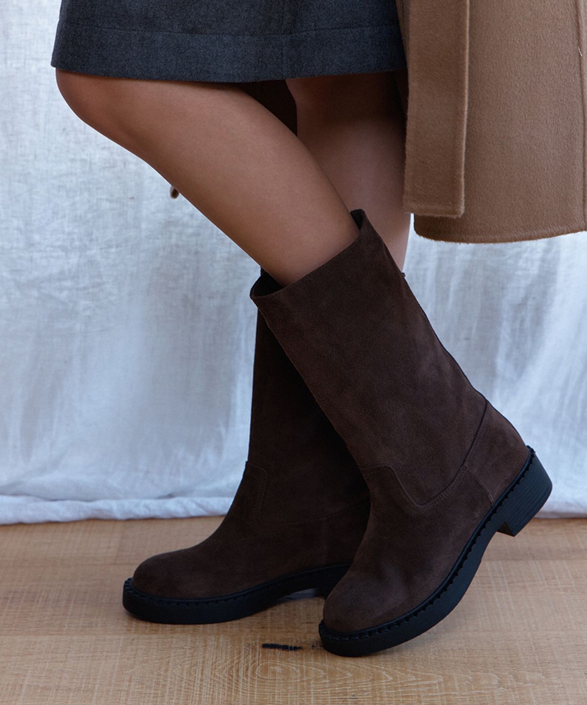 릴리슈(LILYSHOE) brant half boots_2color