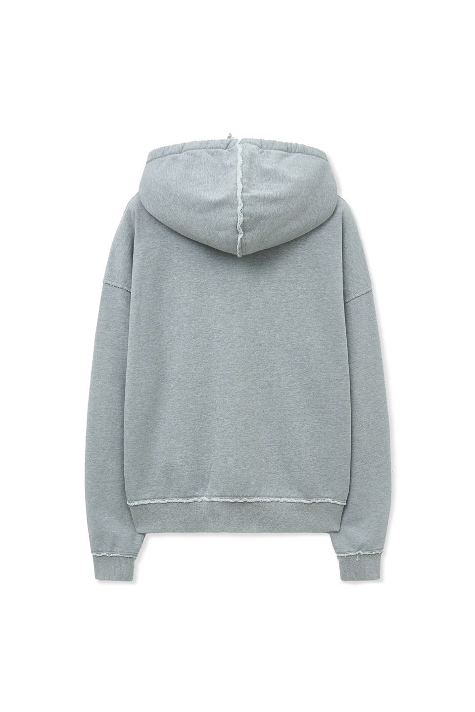 MUSINSA公式 | MATIN KIM RAW CUT APPLIQUE HOODY ZIP UP IN GREY