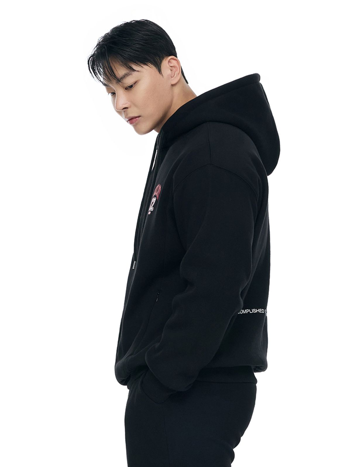 바이젝(BYSEC) 숄더 기모 후드티_2Color