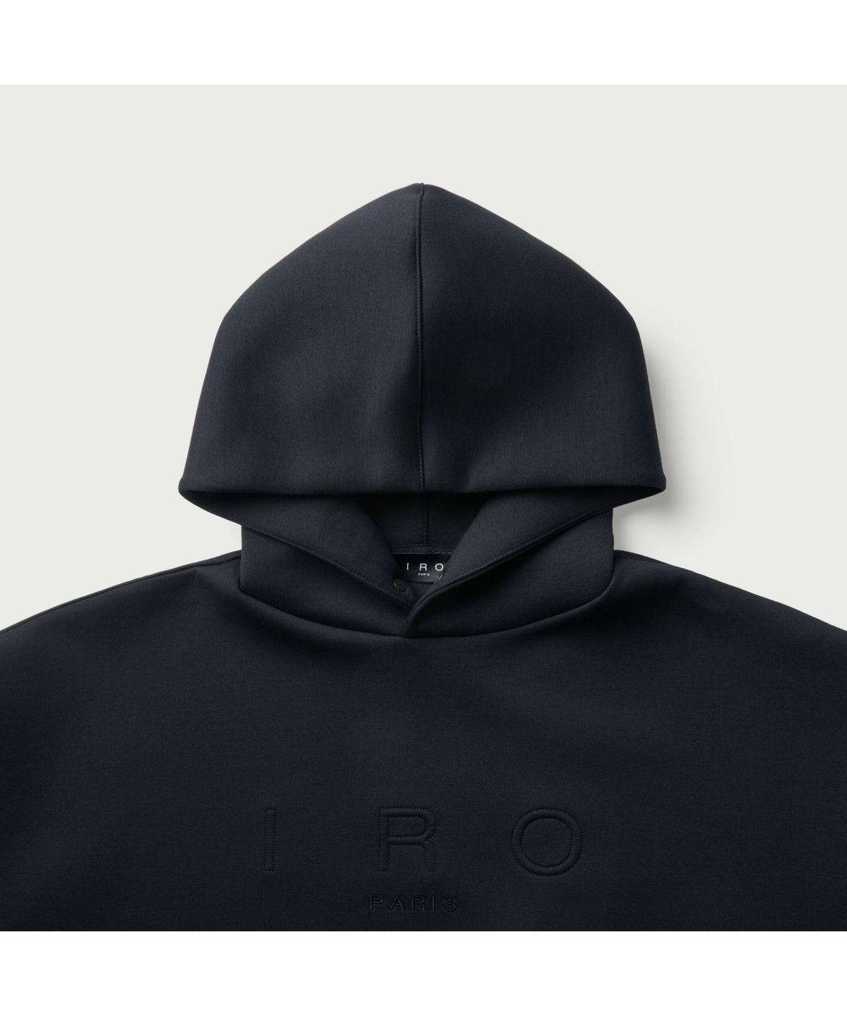 이로(IRO) Flanerie 밴딩 배색 오버핏 후디 IQTSA25903BKX