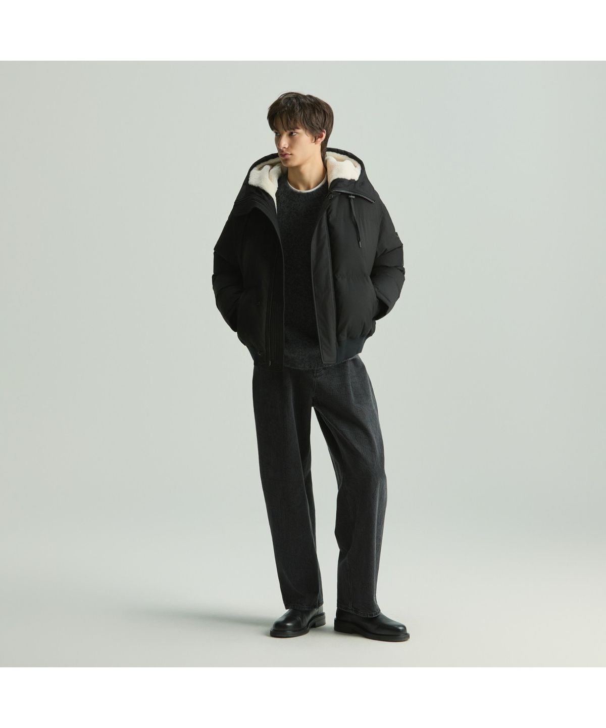 이로(IRO) NIRO 플리스 배색 다운 점퍼 IRUCW25013BKX