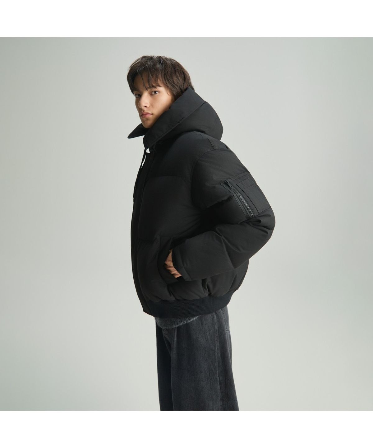 이로(IRO) NIRO 플리스 배색 다운 점퍼 IRUCW25013BKX