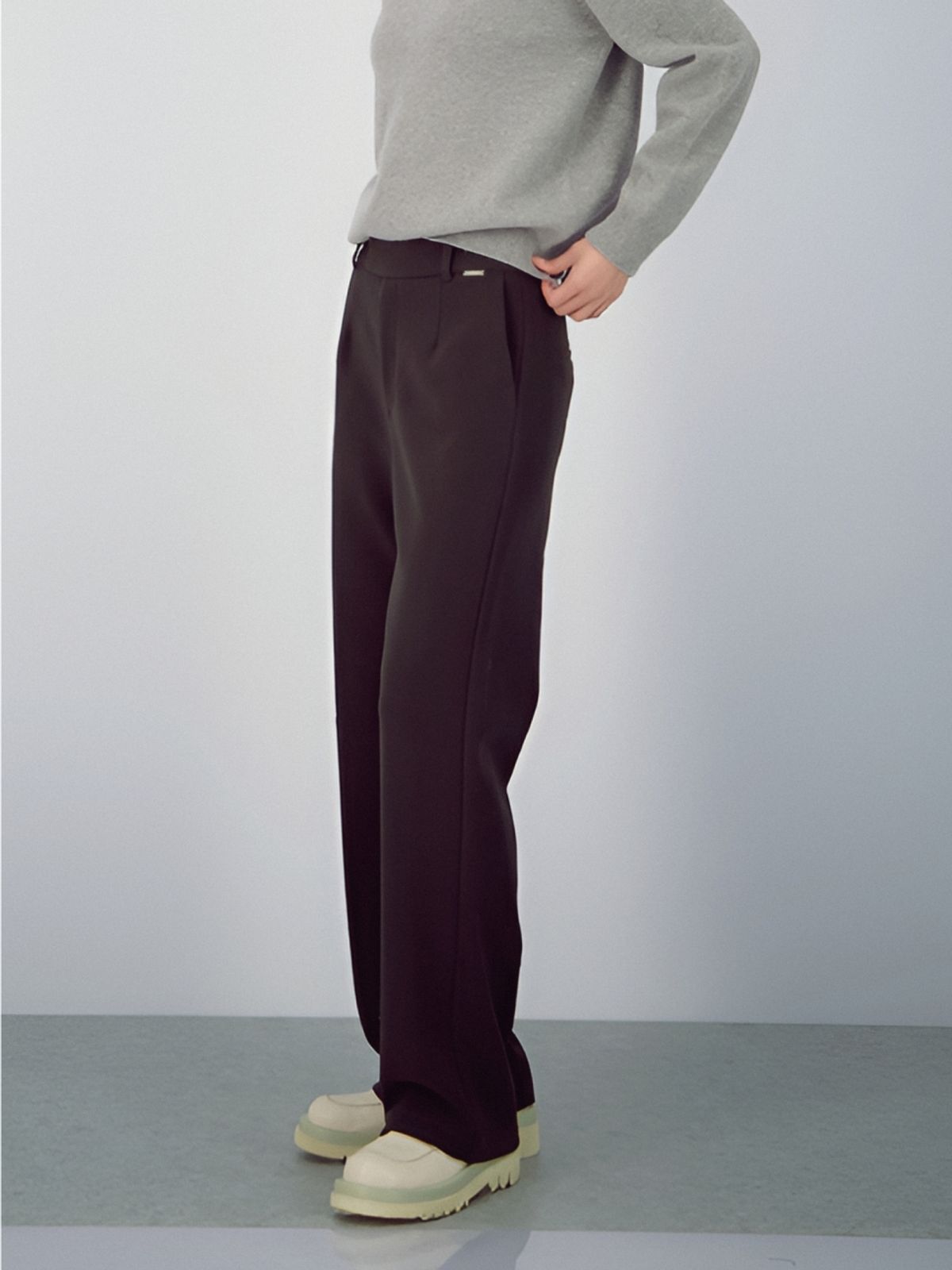 아쿠드(ACUD) Crepe Flow Slacks _Brown