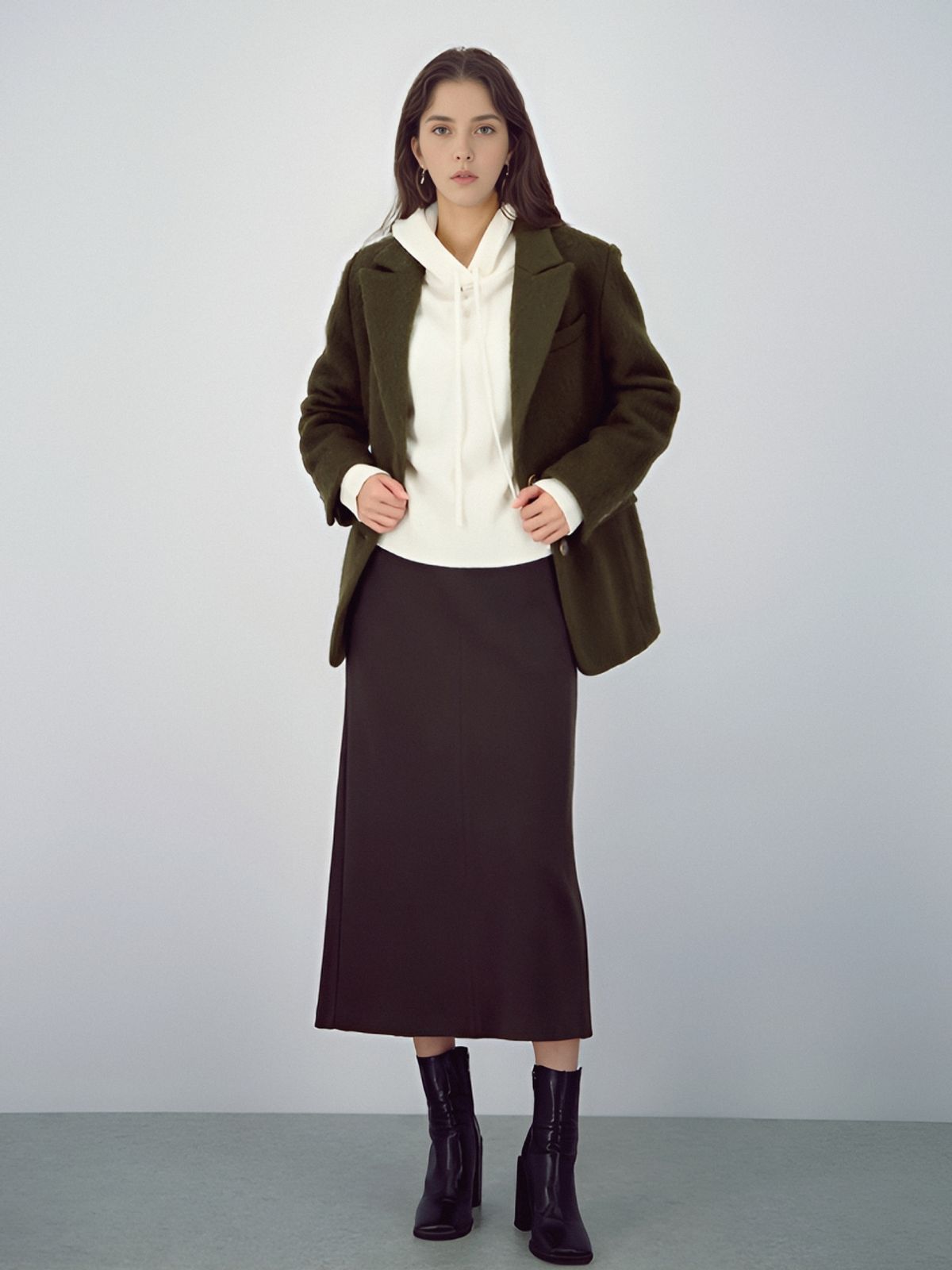 아쿠드(ACUD) Hoodie Wool Knit _Ivory