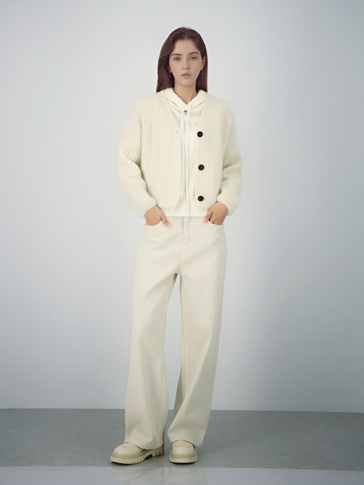 아쿠드(ACUD) Hoodie Wool Knit _Ivory