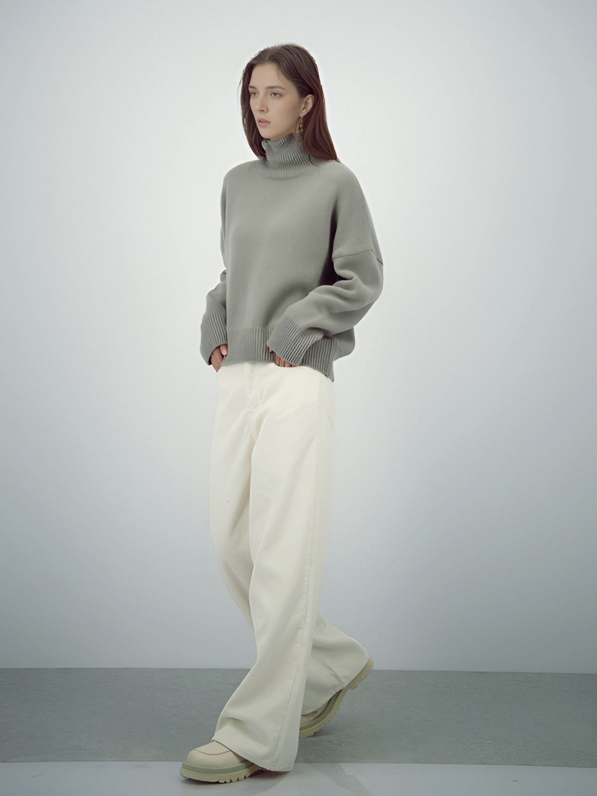 아쿠드(ACUD) Wool Turtle Neck Knit _Grey