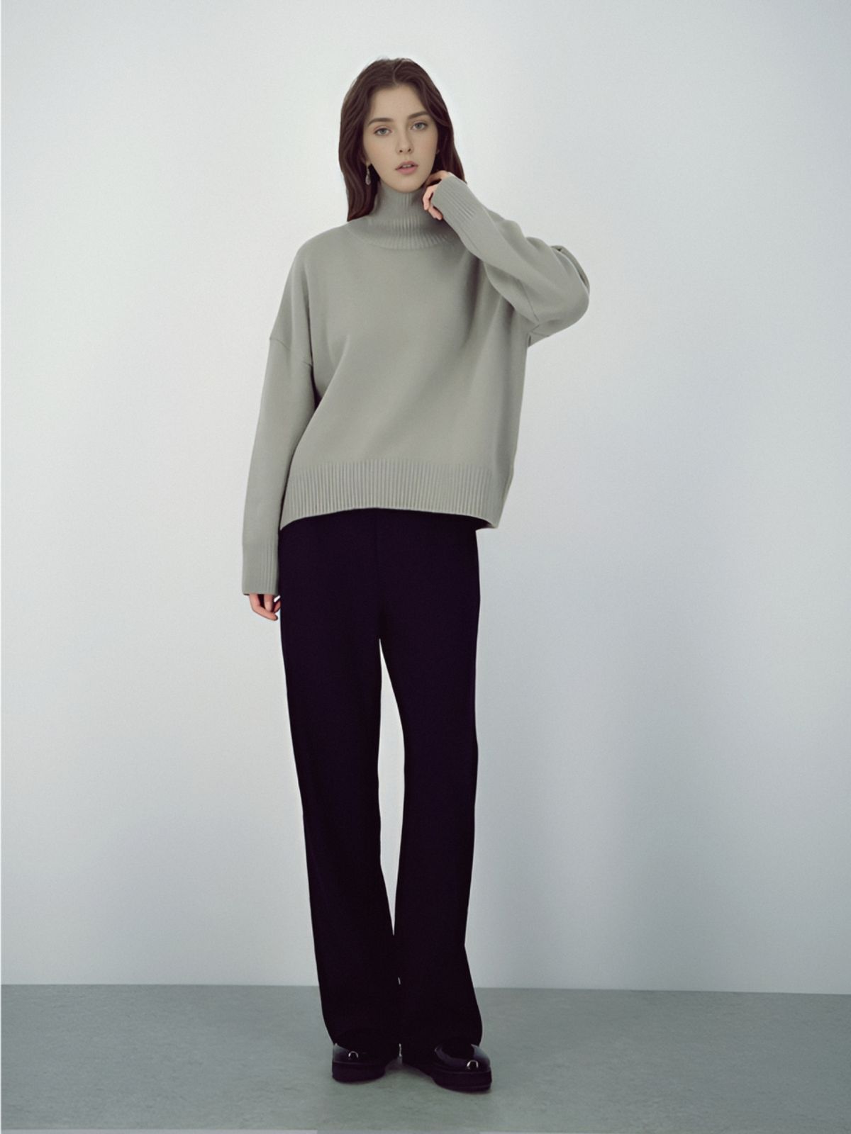 아쿠드(ACUD) Wool Turtle Neck Knit _Grey