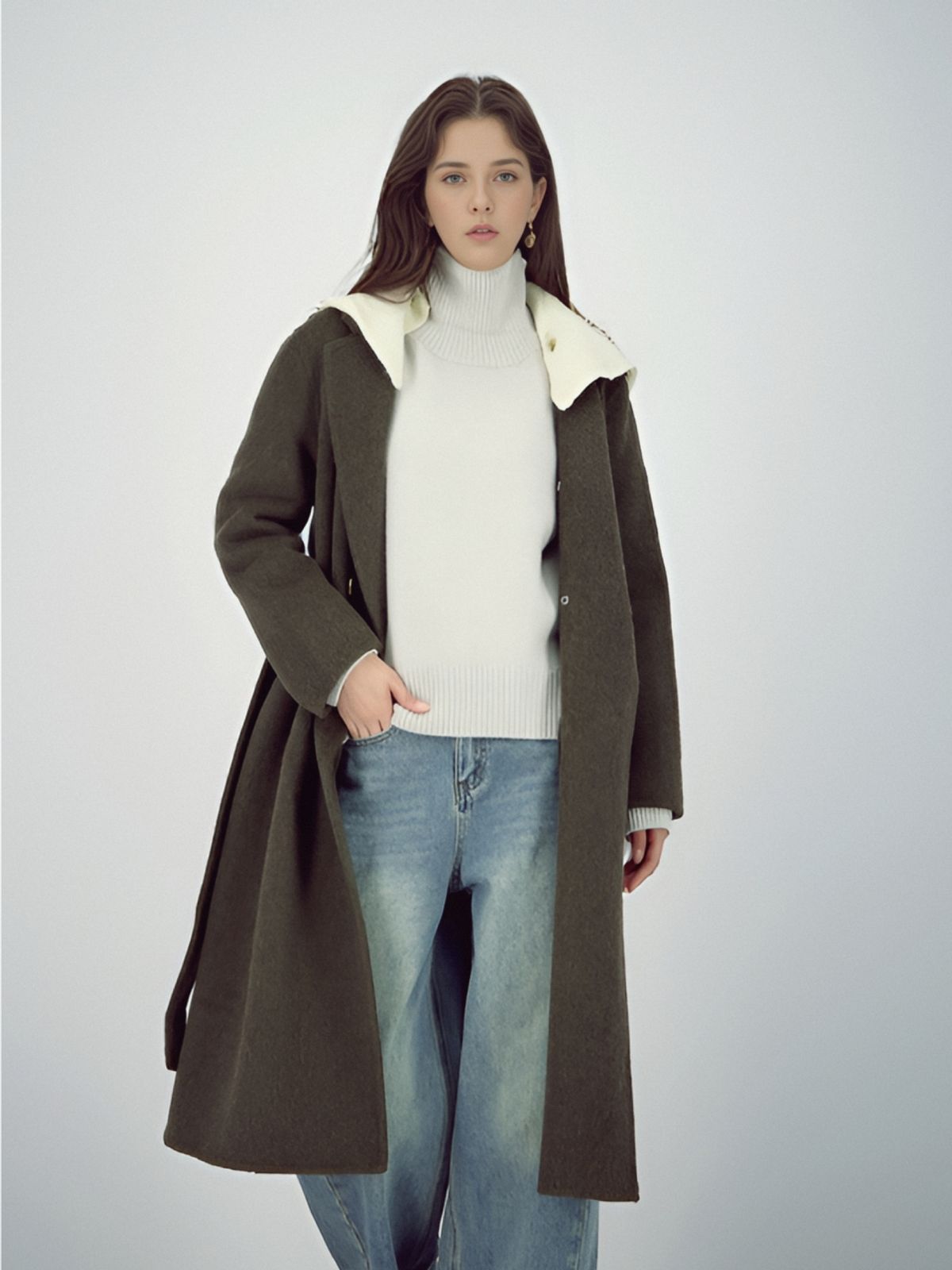 아쿠드(ACUD) Wool Turtle Neck Knit _L.Grey