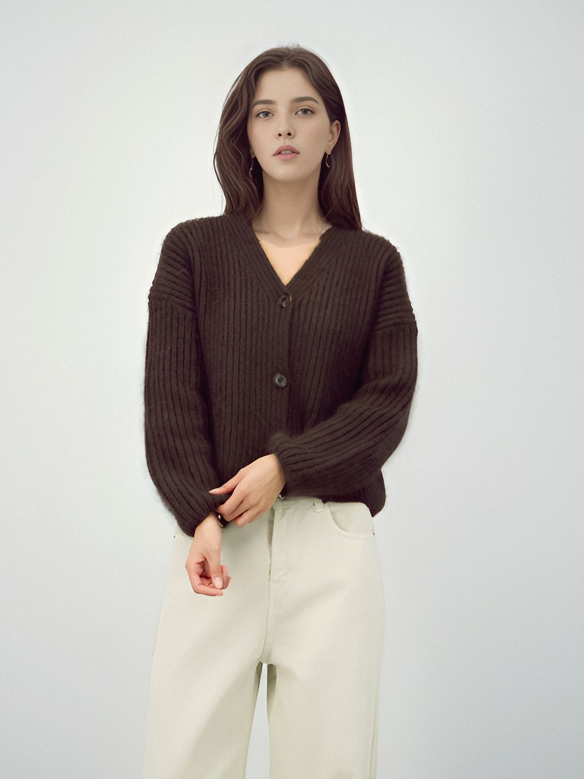 아쿠드(ACUD) Rabbit Heavy Cardigan _Brown
