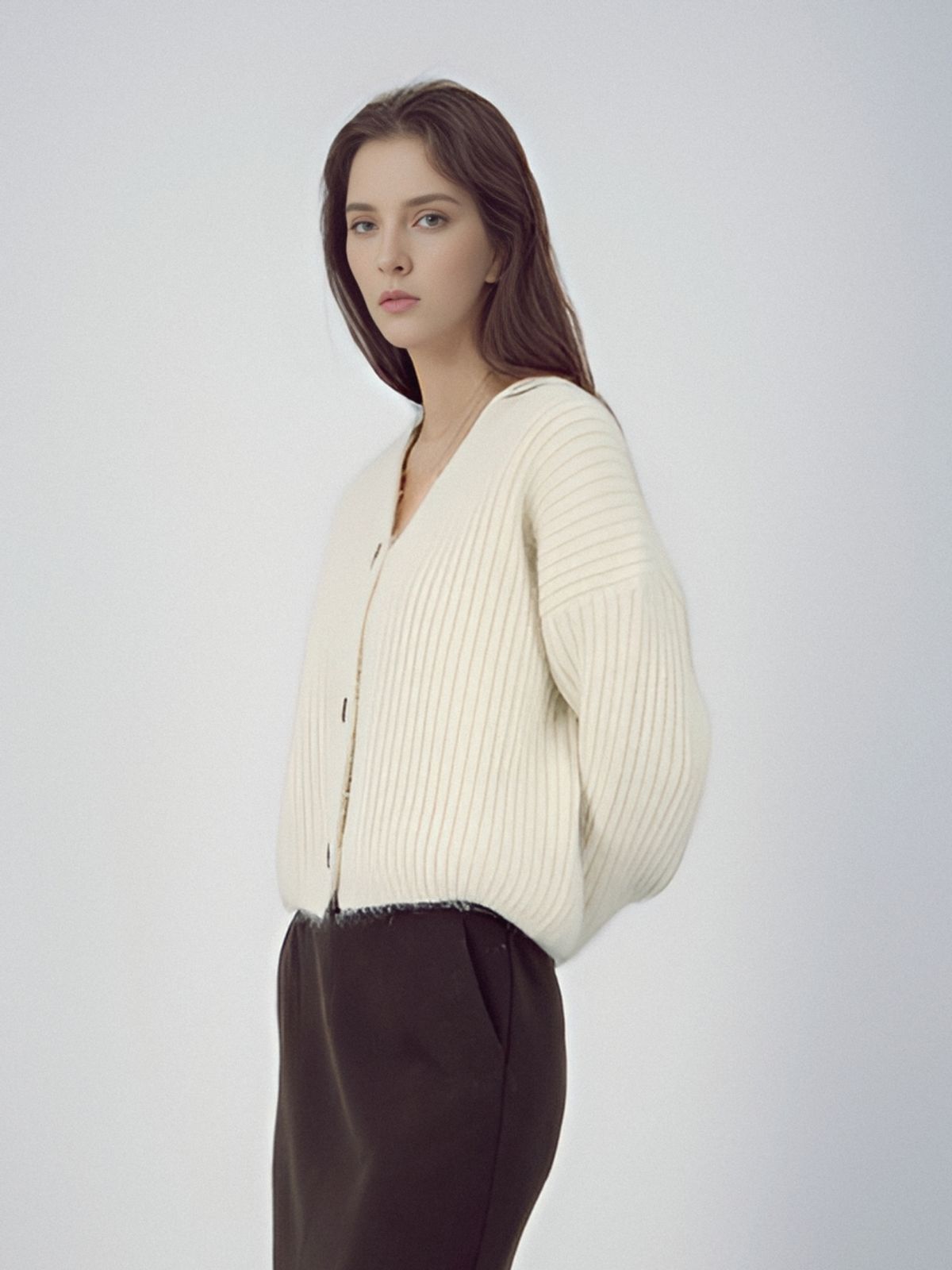 아쿠드(ACUD) Rabbit Heavy Cardigan _Ivory