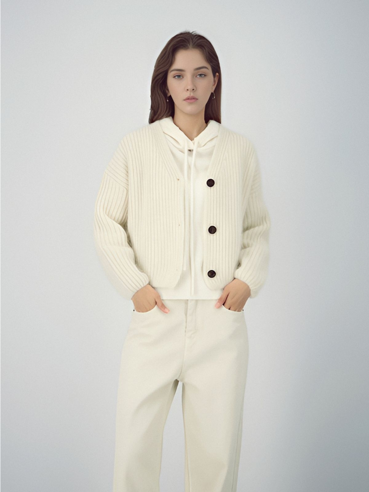아쿠드(ACUD) Rabbit Heavy Cardigan _Ivory