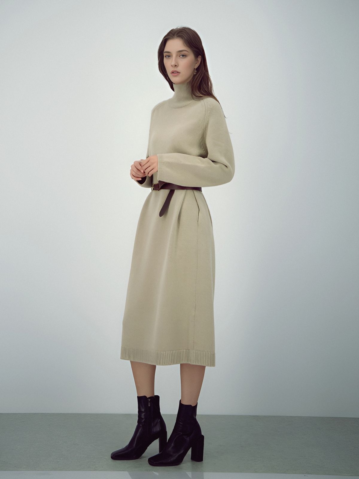 아쿠드(ACUD) Turtlneck Wool Knit Dress