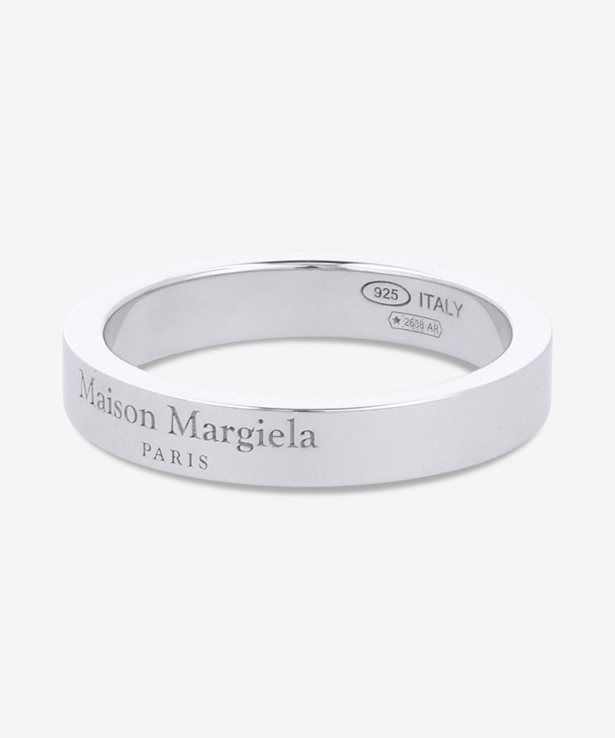 메종 마르지엘라(MAISON MARGIELA) 로고 레퍼런스 4MM 반지 - 실버 / SM1UQ0123P8865102